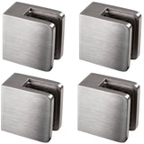 4x Edelstahl Glashalter eckig für 8 mm Glas - Glasklemme flach für gerade Flächen Geländer Sicherung