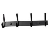 Schwarz Hakenleiste mit 4 Doppelhaken - Edelstahl Garderobe - Wandhaken zum Bohren