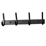 Schwarz Hakenleiste mit 4 Doppelhaken - Edelstahl Garderobe - Wandhaken zum Bohren