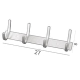 Schwarz Hakenleiste mit 4 Doppelhaken - Edelstahl Garderobe - Wandhaken zum Bohren