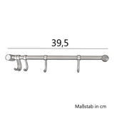 Hakenleiste mit 5 flexiblen Haken - Edelstahl Garderobe - Wandhaken zum Bohren Silber