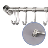 Hakenleiste mit 5 flexiblen Haken - Edelstahl Garderobe - Wandhaken zum Bohren Silber