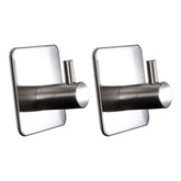 2x Wandhaken - 3M selbstklebend - Edelstahl Haken - Handtuchhaken ohne Bohren Wandhalterung universal Huthaken Klebehaken