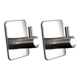2x Wandhaken - 3M selbstklebend - Edelstahl Haken - Handtuchhaken ohne Bohren Wandhalterung universal Huthaken Klebehaken