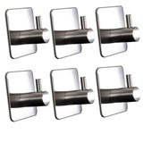 6x Wandhaken - 3M selbstklebend - Edelstahl Haken - Handtuchhaken ohne Bohren Wandhalterung universal Huthaken Klebehaken