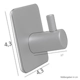 4 Stück Wandhaken - schwarz - 3M selbstklebend - Edelstahl Haken - Handtuchhaken ohne Bohren