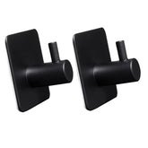 2 Stück Wandhaken - schwarz - 3M selbstklebend - Edelstahl Haken - Handtuchhaken ohne Bohren