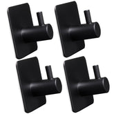 4 Stück Wandhaken - schwarz - 3M selbstklebend - Edelstahl Haken - Handtuchhaken ohne Bohren