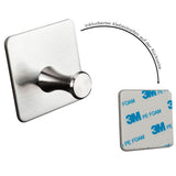 2x Wandhaken - 3M selbstklebend - Edelstahl Haken - Handtuchhaken ohne Bohren Wandhalterung universal Huthaken Klebehaken