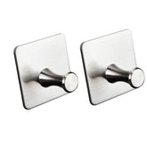 2x Wandhaken - 3M selbstklebend - Edelstahl Haken - Handtuchhaken ohne Bohren Wandhalterung universal Huthaken Klebehaken