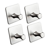 4x Wandhaken - 3M selbstklebend - Edelstahl Haken - Handtuchhaken ohne Bohren Wandhalterung universal Huthaken Klebehaken
