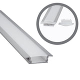 Aluminium Profil für LED - Stripes - 1 m lang - 25x7mm - Aufputzprofil mit Abdeckung und Endkappe