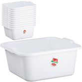 12x Schüssel 11 Liter quadratisch 34x33x16 cm weiß - aus PP-Kunststoff - Universal Haushaltsschüssel Waschschüssel Küchenschüssel Spülschüssel Kunststoff Fußbad Pflege - nestbar