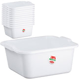 12x Schüssel 11 Liter quadratisch 34x33x16 cm weiß - aus PP-Kunststoff - Universal Haushaltsschüssel Waschschüssel Küchenschüssel Spülschüssel Kunststoff Fußbad Pflege - nestbar