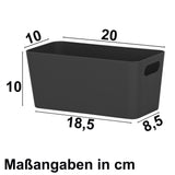 Ordnungsbox - SCHWARZ - 20x10x10cm - 1,4 Liter - Ordnungskorb - Schubladenorganizer Organizerbox Ordnungssystem