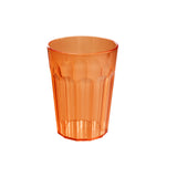 4 Stück Halloween Party-Trinkglas ORANGE 450 ml Trinkgläser - für 4 Personen - bruchfest Party Tischdeko Glas Set - Kunststoff Party Picknick Kinder Wasserglas