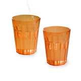 6 Stück Halloween Party-Trinkglas ORANGE 450 ml Trinkgläser - für 6 Personen - bruchfest Party Tischdeko Glas Set - Kunststoff Party Picknick Kinder Wasserglas