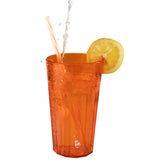 4 Stück Halloween Party-Trinkglas ORANGE 630 ml Trinkgläser - für 4 Personen - bruchfest Party Tischdeko Glas Set - Kunststoff Party Picknick Kinder Wasserglas