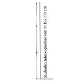 Aluminium Zeltstange - mit Spitze - stufenlos Teleskopstange 90-230 / 110-280 cm Aufstellstange - Tarpstange - Camping Zubehör