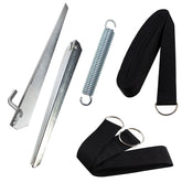 Sturmband Set Dachüberspannung 12,5 m lang Spanngurt Spannfeder und 2 Heringe Sturmset Sturmsicherung Vorzelt Zelt Zubehör Camping Tie-Down