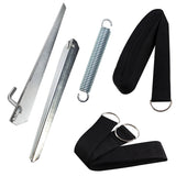 Sturmband Set Dachüberspannung 12,5 m lang Spanngurt Spannfeder und 2 Heringe Sturmset Sturmsicherung Vorzelt Zelt Zubehör Camping Tie-Down