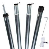 2 Stück Zeltstange - Dachstangen mit Spitze - 2 m - Aufstellstange - Tarpstange Vorzelt Camping Zubehör