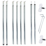 2 Stück Zeltstange - Dachstangen mit Spitze - 2 m - Aufstellstange - Tarpstange Vorzelt Camping Zubehör