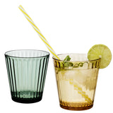 Melamin Geschirr Set Jesolo Grün für 2 Personen - 8 Teile - mit farblich passenden Trinkgläsern 360ml aus Acryl - Steingutoptik Spülmaschinengeeignet - Campingzubehör Campinggeschirr Wohnwagen Camping