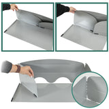 Koch Windschutz für Campingkocher Stahl mit Bodenplatte 63x31x25cm Aufbewahrungstasche passend für 3-flammigen Gasherd faltbar Spritzschutz Camping Küche