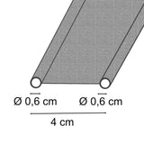 Doppelkederband - Meterware Kederband Ø6mm Band 4 cm breit Adapter für Wohnwagen Wohnmobil Caravan | Zeltkeder Vorzelt - Keder Verbindung - robust und biegsam - grau - Dualkeder Textilmantel
