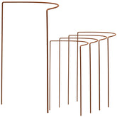 Pflanzenstütze Staudenstütze halbrund Edelrost - Ø 38 cm - 70 cm hoch aus 5mm unbehandeltem Stahldraht - Rost Roheisen Für den Garten - Metall - Buschstütze - Staudenstütze Pflanzbogen Staudenhalter Rankhilfe Pflanzenring