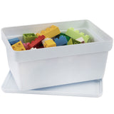 Ordnungsbox mit Deckel - stapelbar - weiß - DINA5 Format - 12 cm hoch - 3,6 Liter 17x25x12 cm - Ordnungskorb