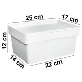 Ordnungsbox mit Deckel - stapelbar - weiß - DINA5 Format - 12 cm hoch - 3,6 Liter 17x25x12 cm - Ordnungskorb