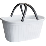 Wäschekorb 35 Liter mit 2 Henkeln - 57.5x37x29 cm Rattan-Design ohne Löcher - Haushaltskorb Wäschewanne Tragekorb Wäschesammler Wäschesortierer Wäschebox - Aufbewahrung Kunststoff