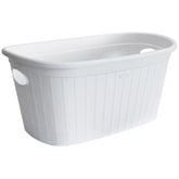 Wäschekorb 35 Liter mit 2 Griffen - 57x37x27 cm Rattan-Design ohne Löcher - Haushaltskorb Wäschewanne Tragekorb Wäschesammler Wäschesortierer Wäschebox - Aufbewahrung Kunststoff