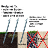 10 Stück Sturmhering 30 cm mit Haken V-Profil - Zelthering weiche feuchte Boden Zeltnagel Zeltpflock Erdspieß Camping Zubehör Outdoor Set