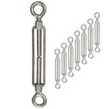 8x Edelstahl Spannschloss Spannschraube D-6mm - M6 - beidseitigen Ösen - V2A Seilspanner Segelspanner für Drahtseil - 14-21cm lang Wantenspanner Bruchlast 1200kg