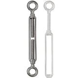 Edelstahl Spannschloss Spannschraube D-8mm - M8 - beidseitig Öse - V2A - Seilspanner Segelspanner für Drahtseil - 18-27cm lang Wantenspanner Bruchlast 2000kg