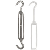 8x Edelstahl Spannschloss Spannschraube D-5mm - M5 - beidseitigen Haken - V2A Seilspanner Segelspanner für Drahtseil - 11-17cm lang Wantenspanner Bruchlast 130kg