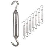 8x Edelstahl Spannschloss Spannschraube D-5mm - M5 - beidseitigen Haken - V2A Seilspanner Segelspanner für Drahtseil - 11-17cm lang Wantenspanner Bruchlast 130kg