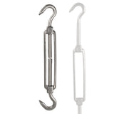 8 x Edelstahl Spannschloss Spannschraube D-6mm - M6 - beidseitigem Haken - V2A - Seilspanner Segelspanner für Drahtseil - 14-21cm lang Wantenspanner Bruchlast 350kg