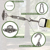 Edelstahl Sonnensegel Befestigungsset 40 Teile - V2A SS304 - Wantenspanner Spannschloss Karabiner Sonnensegelspanner Markisenbefestigung Segelbefestigung Aufhängung Augplatte Montage Set Kit Wandhalterung