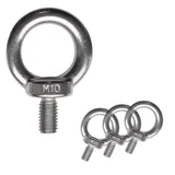 4x Edelstahl M10x17mm Ringschraube V2A 304 Ösenschraube Traglast 600 kg Augbolzen Augenschraube geschlossen Heberingschraube Augschraube Schraubösen Ringbolzen Ösenbolze Eye bolt Ähnlich-DIN580