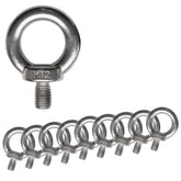 10x Edelstahl M12x20mm Ringschraube V2A 304 Ösenschraube Traglast 1000 kg Augbolzen Augenschraube Schraubösen Ringbolzen Ösenbolze Eye bolt