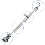 Aluminium Dachhakenstange Zeltstange - mit Klemme und Haken - teleskopierbar 210-290 cm - Ø28/25 mm 3 Teile - leicht stabil Ersatz Gestänge Zelt Vorzelt - Camping Teleskopstange Dachstange