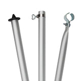 Aluminium Zeltstange Sturmstange - mit Fuß und Klemme - teleskopierbar 210-290cm - Ø28/25mm 3 Teile leicht stabil Ersatz Gestänge für Zelt Vorzelt Camping Teleskopstange Aufstellstange