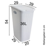 2x Wäschekorb 36 Liter schmal Weiß und Grau - Rattanoptik mit Deckel - Sortierer Wäschesammler mit Löcher 39x29x54cm Wäschebox Wäschesortierer Haushaltskorb Haushalt Kunststoff Wäschetruhe Wäschetonne