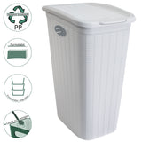 Wäschekorb 36 Liter schmal - Rattanoptik mit Deckel - Wäschesammler mit Löcher 39x29x54cm Wäschebox Wäschesortierer Haushaltskorb Korb Haushalt Kunststoff Wäschetruhe Wäschetonne Wäschesack