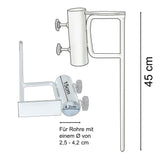 Erdspieß Sonnenschirmhalter 45 cm lang - Mastdurchmesser bis 42 mm - 2 Feststellschrauben Stahl Anker - Rasendorn Bodenanker für Schirme, Wäschespinne, Zaunpfosten