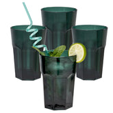 4x Campingglas aus Acryl 400ml - Trinkglas Acrylglas Wasserglas Kunststoff Camping Garten Echtglasoptik Picknick Becher Kinder Senioren Longdrink Coktail